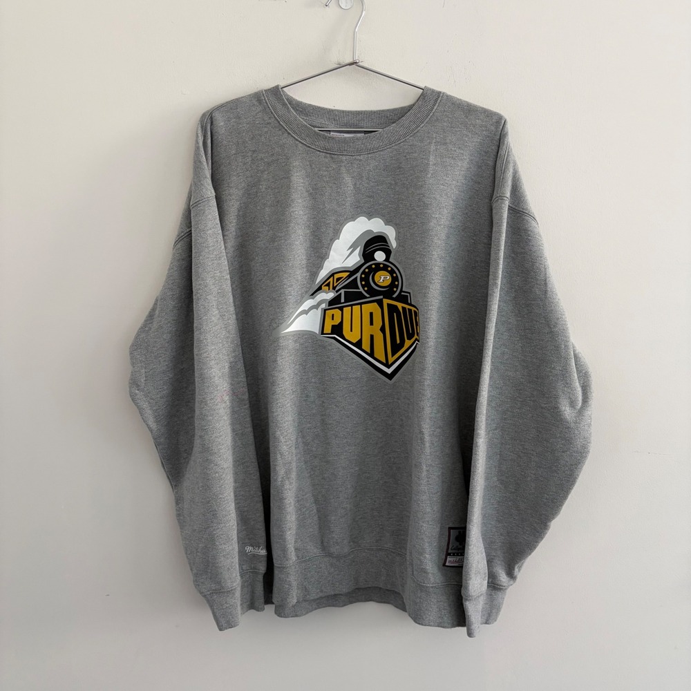 Mitchell & Ness Purdue Boilermakers College Vault Grey Sweatshirt XL